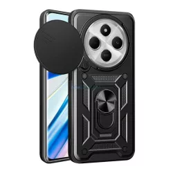   HUSĂ! - Defender silicon protector de telefon (rezistent la șocuri, inel de prindere, protector de cameră) BLACK Xiaomi Redmi 14C 4G