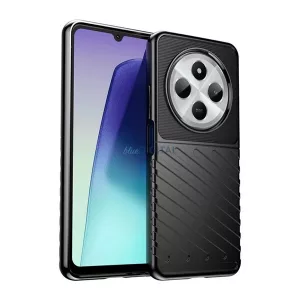 HUSĂ! - Silicon protector de telefon (rezistent la impact, cu dungi, model convex) BLACK Xiaomi Redmi 14C 4G