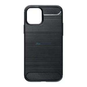 HUSĂ! - Silicon protector de telefon (rezistent la impact, călcâi pernă de aer, periat, model de carbon) BLACK Xiaomi Redmi 14C 4G