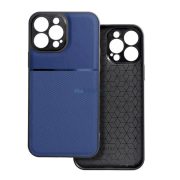   Silicon protector de telefon (rezistent la șocuri, magnetic, spate din piele, cu dungi) BUTTON albastru Xiaomi Redmi 14C 4G