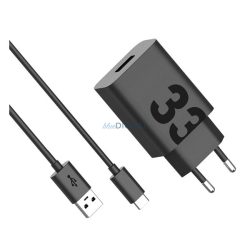   MOTOROLA TURBOPOWER încărcător de rețea priză USB (33W, încărcător rapid + cablu Type-C) NEGRU