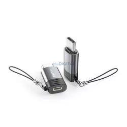   Adaptor AWEI A12 (mufă Lightning - Type-C, transfer de date și încărcare, OTG) GRIS deschis