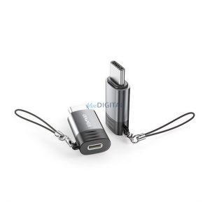 Adaptor AWEI A12 (mufă Lightning - Type-C, transfer de date și încărcare, OTG) GRIS deschis