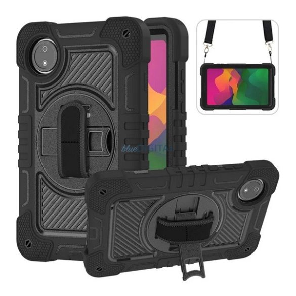 Defender protecție din plastic pentru telefon (rezistent la șocuri, 360 ° + curea de mână, curea de umăr) BLACK Xiaomi Redmi Pad SE 8.7