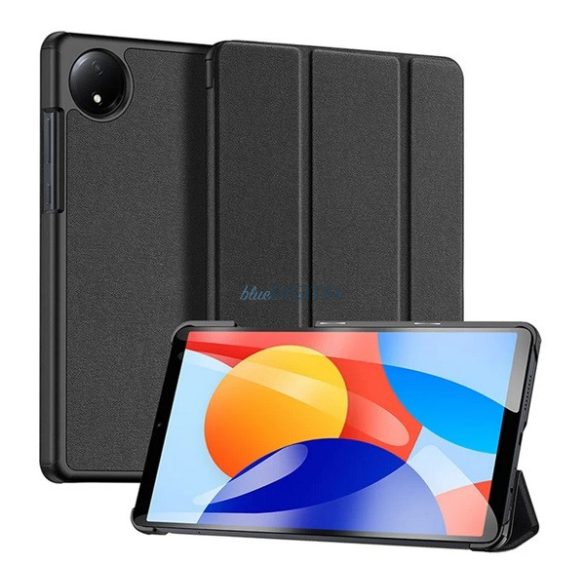 DUX DUCIS DOMO caz în picioare, efect de piele (activ FLIP, deschidere laterală, TRIFOLD, suport desktop, model textil) BLACK Xiaomi Redmi Pad SE 8.7