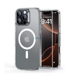   HUSĂ! - ESR HYBRID HALOLOCK silicon telefon protector (rezistent la șocuri, bubble heel, MagSafe, mat + ecran protector de sticlă) pentru Apple iPhone 16 Pro Max 5G