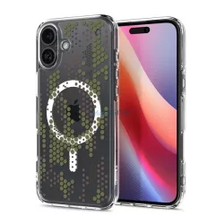   HUSĂ! - SPIGEN ULTRA HYBRID MAG plastic protector de telefon (rezistent la impact, cadru cu bule, model de camuflaj, MagSafe) pentru Apple iPhone 16 5G
