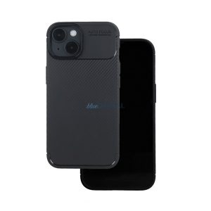 Silicon protector de telefon (rezistent la șocuri, călcâi cu pernă de aer, model de carbon) BLACK Xiaomi Redmi 14C 4G