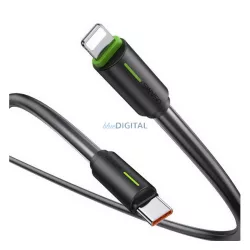   USAMS YU cablu de date (Tip-C - fulger, 30W, încărcător rapid, 100cm, șiret) NEGRU