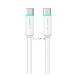   USAMS YU cablu de date (Tip-C - Tip-C, 60W, încărcător rapid, 100cm, șiret) ALB