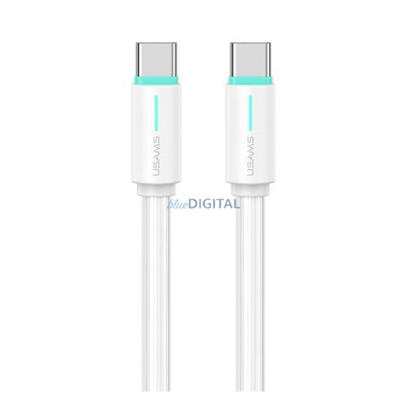 USAMS YU cablu de date (Tip-C - Tip-C, 60W, încărcător rapid, 100cm, șiret) ALB