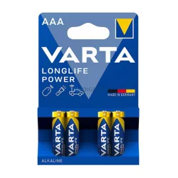  Baterie VARTA cu durată lungă de viață (AAA, R3, 1.5V, alcalină) 4 buc/pachet