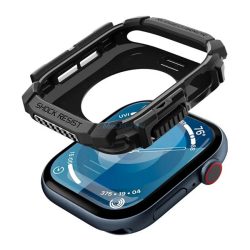   SPIGEN RUGGED ARMOR curea (dimensiune personalizată, silicon + cadru de silicon) BLACK Apple Watch Series 10 42mm