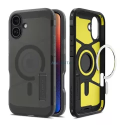   HUSĂ! - SPIGEN TOUGH ARMOR MAG plastic protector de telefon (rezistent la șocuri, mat, MagSafe, anti-reflexie) BLACK Apple iPhone 16 5G