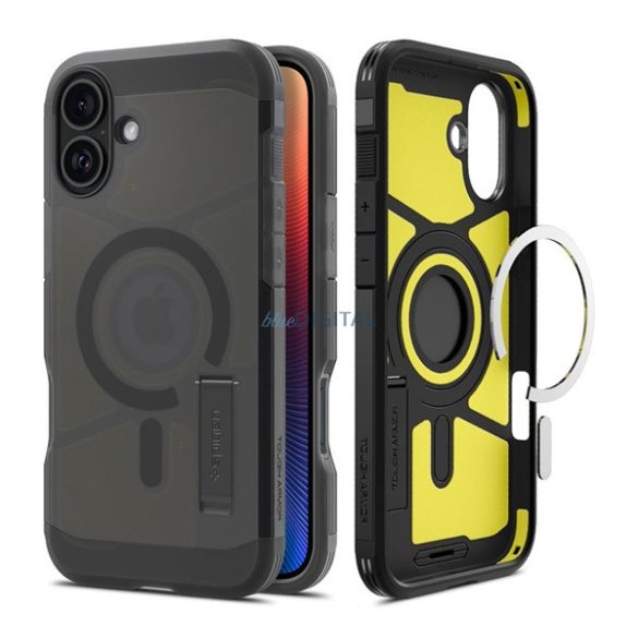 SPIGEN TOUGH ARMOR MAG plastic protector de telefon (rezistent la șocuri, mat, MagSafe, anti-reflexie) BLACK Apple iPhone 16 5G