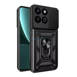   HUSĂ! - Protector de telefon din silicon Defender (rezistent la șocuri, inel de reținere, protector pentru cameră) BLACK Honor 200 Smart 5G