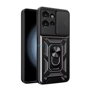 HUSĂ! - Defender silicon protector de telefon (rezistent la șocuri, inel de prindere, protector de cameră) BLACK Motorola Edge 50 5G