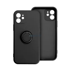   HUSĂ! - Silicon protector de telefon (inel titular, microfibră pluș interior, magnetic, protector de cameră) BLACK Xiaomi Redmi 14C 4G