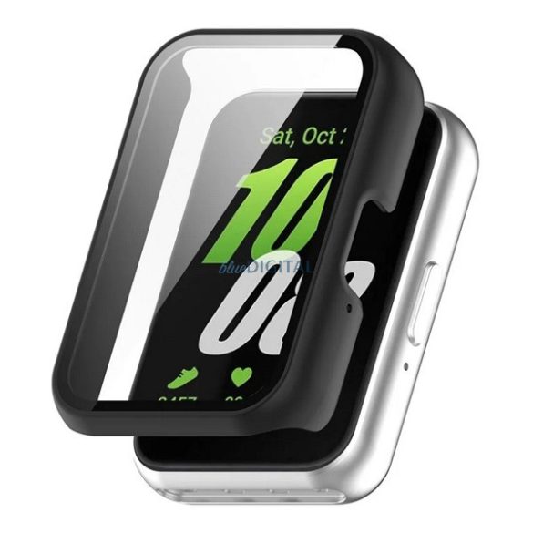 Cadru din plastic (BUMPER, rezistență la șocuri + ecran protector din sticlă) BLACK Samsung Galaxy Fit 3