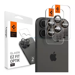  SPIGEN OPTIK PRO Camera Glass 2pcs (9H, doar lentila) TITANIUM Apple iPhone 16 Pro Max 5G, iPhone 16 Pro 5G