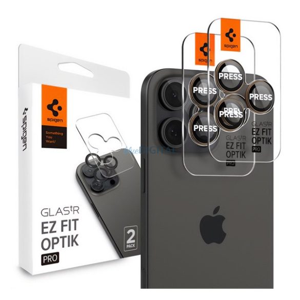 SPIGEN OPTIK PRO Camera Glass 2pcs (9H, doar lentila) TITANIUM Apple iPhone 16 Pro Max 5G, iPhone 16 Pro 5G