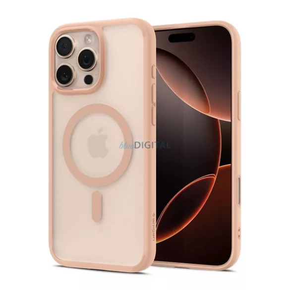 HUSĂ! - SPIGEN ULTRA HYBRID T MAG plastic protector de telefon (rezistent la șocuri, cadru cu bule, MagSafe) GOLDEN GREEN Apple iPhone 16 Pro