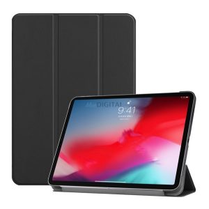 Husă permanentă, efect piele (FLIP activ, deschidere laterală, TRIFOLD, desktop) BLACK Apple IPAD Air 2020 (Air 4), IPAD Air 11 (2024), IPAD Air 2022