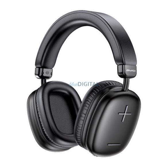 AWEI AT6 căști bluetooth Stereo (v5.4, microfon, cititor de carduri, jack de 3,5 mm) NEGRU