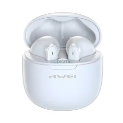   AWEI T68 cască bluetooth STAREO (v5.3, TWS, anulare zgomot, microfon, IPX6 + încărcător) ALB