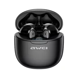   AWEI T68 căști bluetooth STAREO (v5.3, TWS, anulare zgomot, microfon, IPX6 + încărcător) NEGRU