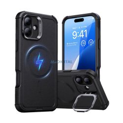   HUSĂ! - ESR CYBER TOUGH HALOLOCK silicon telefon protector (rezistent la șocuri, bara de protecție, capota, MagSafe) BLACK Apple iPhone 16 Plus