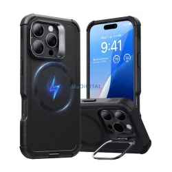   HUSĂ! - ESR CYBER TOUGH HALOLOCK silicon telefon protector (rezistent la șocuri, bara de protecție, capota, MagSafe) BLACK Apple iPhone 16 Pro Max