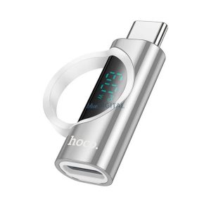 Adaptor HOCO UA32A (mufă Lightning - Type-C, transfer de date și încărcare, afișaj LED) EZÜST