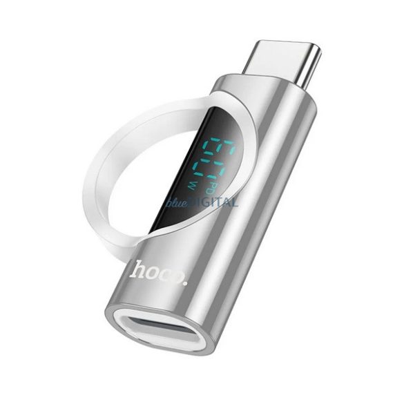 Adaptor HOCO UA32A (mufă Lightning - Type-C, transfer de date și încărcare, afișaj LED) EZÜST