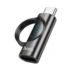   Adaptor HOCO UA32A (mufă Lightning - Type-C, transfer de date și încărcare, afișaj LED) NEGRU
