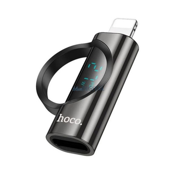 Adaptor HOCO UA32B (mufă Type-C - lightning, transfer de date și încărcare, afișaj LED) NEGRU