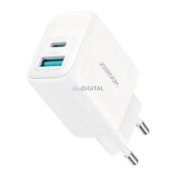   Încărcător de rețea JOYROOM USB+Type-C (20W, încărcător rapid PD 3.0) ALB