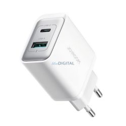   JOYROOM încărcător de rețea USB + priză Type-C (30W, încărcător rapid PD 3.0) ALB