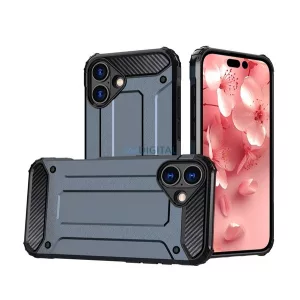 HUSĂ! - Defender silicon protector de telefon (rezistență la șocuri, bubble heel, efect metalic) BREECH Apple iPhone 16 Plus