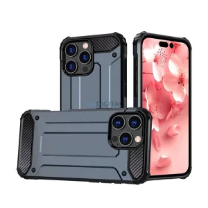 HUSĂ! - Defender Silicone Phone Protector (rezistență la șocuri, călcâi cu bule, efect metalic) BREECH Apple iPhone 16 Pro