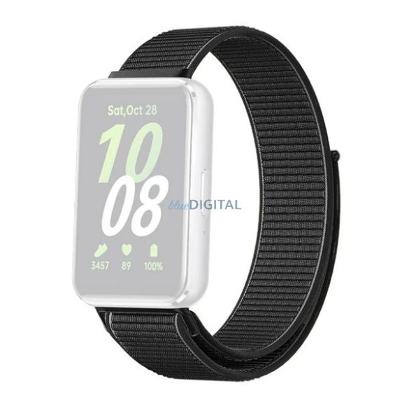 Curea de rezervă (personalizată, nylon, velcro, respirabilă) BLACK Samsung Galaxy Fit 3