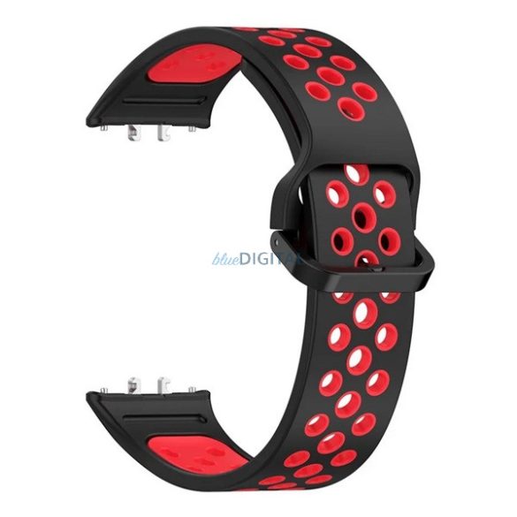 Curea de rezervă (dimensiune personalizată, silicon, perforată, respirabilă) BLACK/PURPLE Samsung Galaxy Fit 3