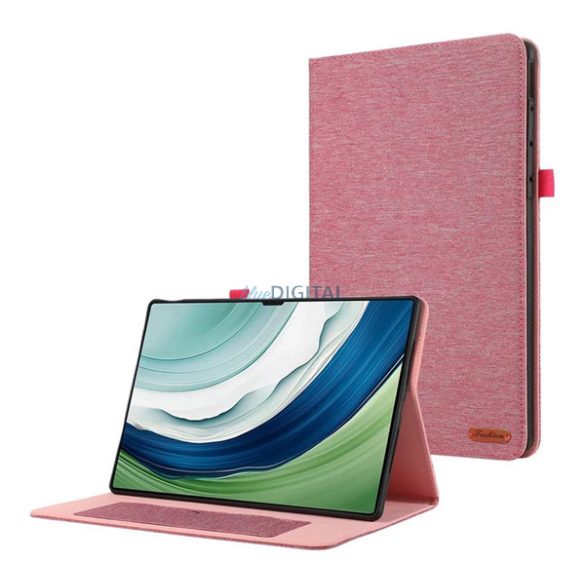 Husă permanentă, efect piele (FLIP, deschidere laterală, desktop, efect textil) ROSE Huawei MatePad Pro 12.2