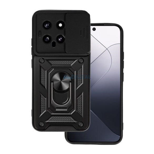 Defender silicon protector de telefon (rezistent la șocuri, inel de reținere, protector de cameră) BLACK Xiaomi 14