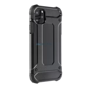 HUSĂ! - Defender Silicone Phone Protector (rezistent la șocuri, călcâi cu bule, efect metalic) BLACK Samsung Galaxy S25 (SM-S931)