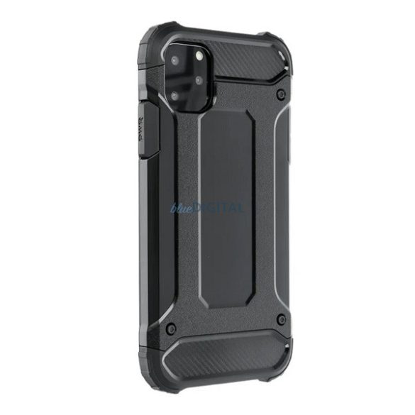 Defender Silicone Phone Protector (rezistent la șocuri, călcâi cu bule, efect metalic) BLACK Samsung Galaxy S25 (SM-S931)