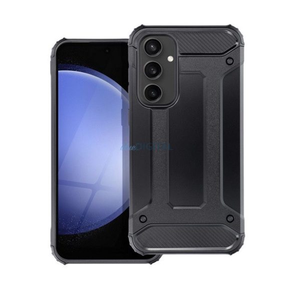 Defender Silicone Phone Protector (rezistent la șocuri, călcâi cu bule, efect metalic) BLACK Samsung Galaxy S25 Plus (SM-S936)
