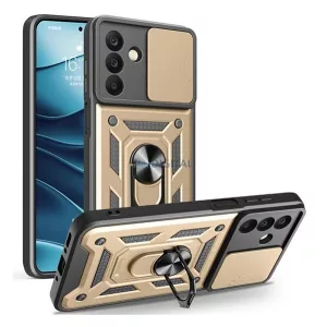 HUSĂ! - Protector de telefon din silicon Defender (rezistent la șocuri, inel de prindere, protector de cameră) GOLD Samsung Galaxy A26 5G (SM-A266)
