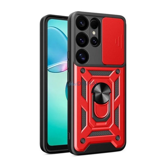 Protector de telefon din silicon Defender (rezistent la șocuri, inel de reținere, protector pentru cameră) PIROS Samsung Galaxy S25 Ultra (SM-S938)