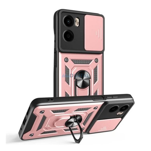 Defender silicon protector de telefon (rezistent la șocuri, inel de reținere, protector de aparat de fotografiat) GOLDEN RED Motorola Moto G05
